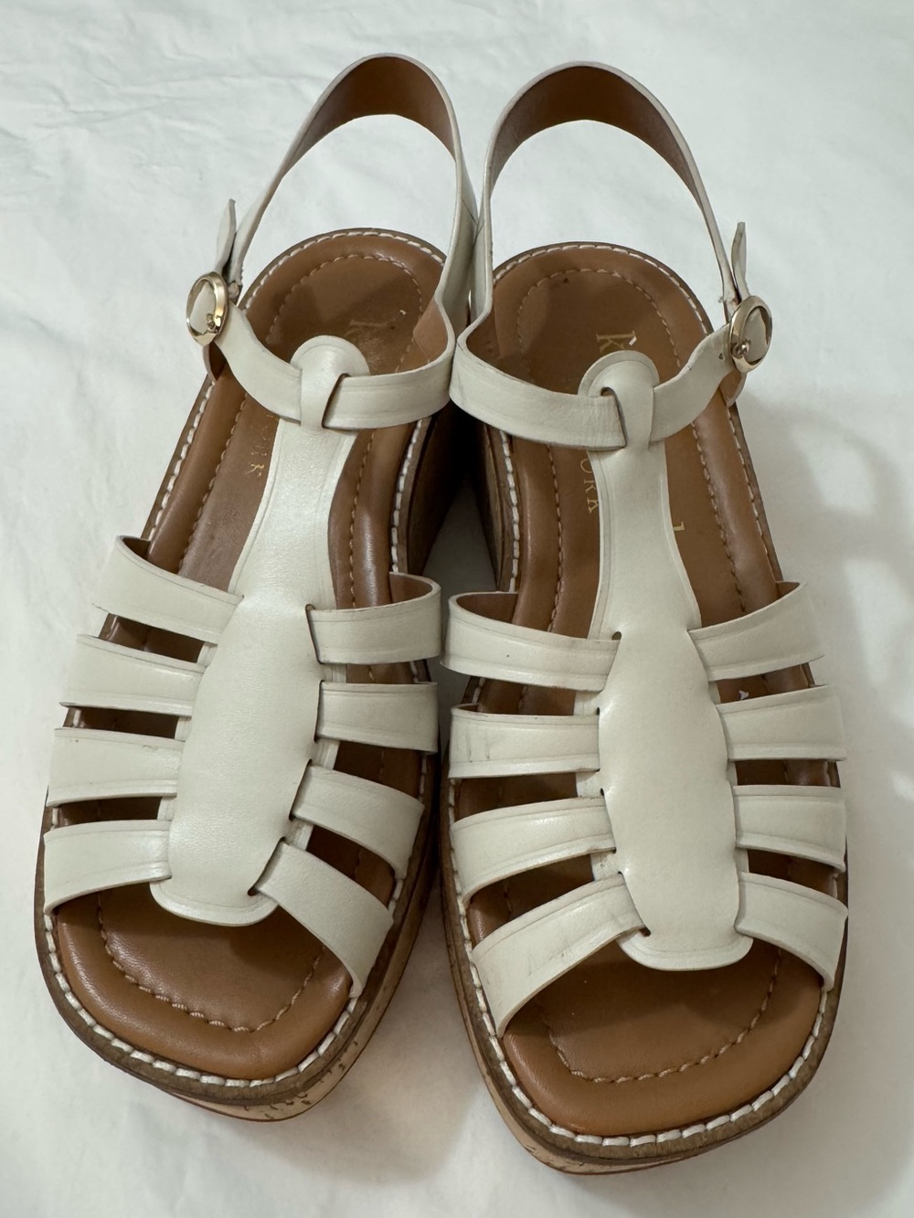 Kate Spade New York Mabel Platform Parchment Leather Sandals 7
